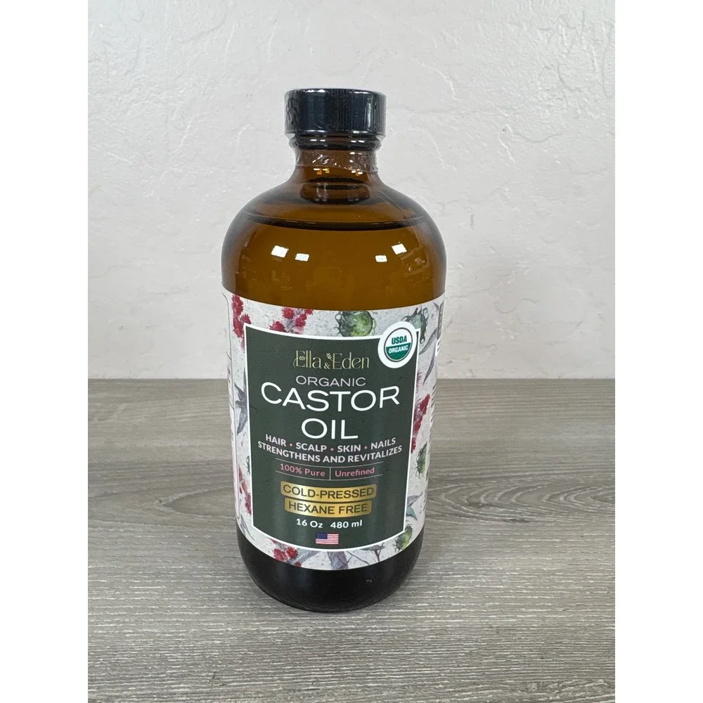 Ella & Eden Organic Castor Oil 16oz Cold Pressed Hexane Free Hair Skin Nails